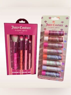Juicy Couture Kids Bundle Cosmetic Brush Set & Lip Balms
